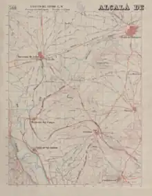 Mapa con el trayecto Torrejón de Ardoz, Mejorada del Campo y Loeches.