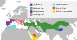 En verde la distribución de esta especie