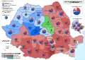 Distribución geográfica de los votos por condados (primera vuelta)