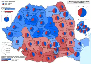 Distribución geográfica de los votos por condados (segunda vuelta)