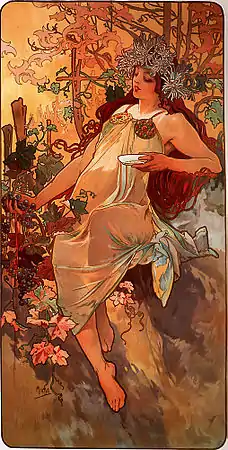 Otoño (1896), de  Alphonse Mucha