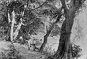 Paseo a orillas del lago en 1897. Fotografía de Alberto G. Valdeavellano.