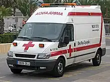 Ambulancia de la Cruz Roja Española en Miramar.