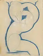 Amedeo Modigliani, Estudio para cariátide, c. 1913-1915. National Gallery of Victoria.