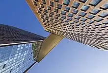 View from below, skybridge of The American Copper Buildings, 2018