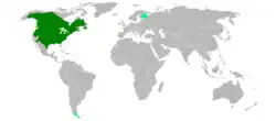 Distribución de C. canadensis.