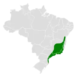 Distribución geográfica del titico acollarado.