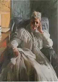 La reina consorte de Suecia y Noruega, Sofía de Nassau (1909).