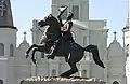 Estatua ecuestre del presidente Andrew Jackson frente a la catedral.