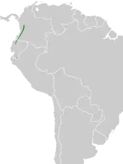 Distribución geográfica de la tangara barbinegra.