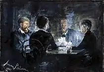 Juego a la sombra en el hotel Brøndums (Skagen, 1885)