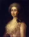 Retrato de Ana Radishcheva, nacida Roubanovskaya (1752-1783), primera esposa de Aleksandr Radíshchev; autor desconocido