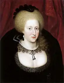 Ana de Dinamarca de luto (posiblemente por su hijo Enrique Federico, príncipe de Gales), c. 1612