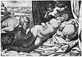 Annibale Carracci, Júpiter y Antíope (o Venus espiada por un sátiro), 1592,  Karlsruhe, Staatliche Kunsthalle Karlsruhe.