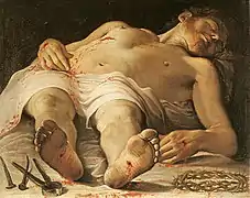 Cristo muerto (1583-1585) de Annibale Carracci