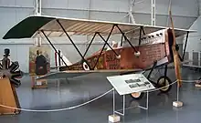 SVA.5 del mayor Granzarolo Giordano Bruno, que participó en el vuelo de Viena, en el Museo Histórico de la Fuerza Aérea en Vigna di Valle.