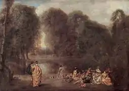 Antoine Watteau Reunión en el parque