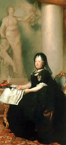 La emperatriz María Teresa de Austria, (1773)óleo sobre tela, 299 × 137 cm, Museo de Historia del Arte de Viena