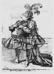 Caricatura del castrato Bernacchi, 1731.