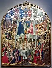 Antonio Vivarini y Giovanni d'Alemagna, Coronación de la Virgen (1444, San Pantaleone, Venecia)