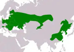 Distribución de Apodemus agrarius