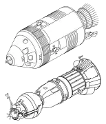 Apollo CSM y LOK (dibujos a escala).