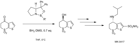 CBS Reduction of Sulfone in MK-0417 Synthesis