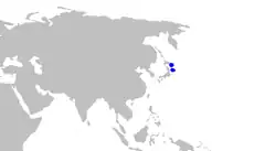 Mapa de distribución de A. federovi.