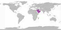 Distribución del Órice de Arabia