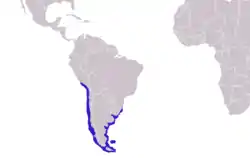 Distribución de esta subespecie.