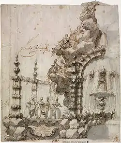 Proyecto de arquitectura efímera para la entrada de Felipe V en Madrid (18 de febrero de 1701), de Teodoro Ardemans.