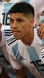 Enzo Pérez con la selección argentina en 2018.