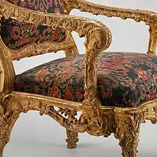 Detalle de un Fauteuil a la reine (1690-1710) Museo Metropolitano