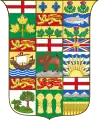 Escudo de armas de Canadá como se ve en la insignia roja de 1907