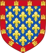 Escudo de armas de Carlos de Anjou hasta 1246.