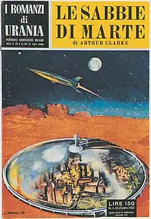 Portada de "Las Arenas de Marte" de Arthur Clarke, nº 1 de la colección Urania