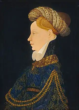 Retrato de dama, escuela franco-flamenca, ca. 1420.