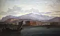 Jean Taurel, Artistas acercándose a Paestum junto al mar, 1793 (Museo de la Revolución Francesa)