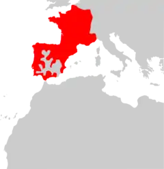 Mapa de distribución de Arvicola sapidus.