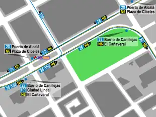 Conexiones entre el metro y los autobuses en el entorno de la estación de Ascao.