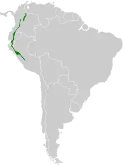 Distribución geográfica del canastero flamulado.