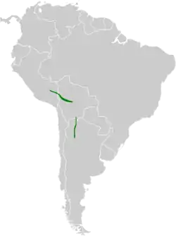 Distribución geográfica del canastero estriado.