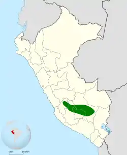 Distribución geográfica del canastero frentirrufo.