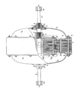 Dibujo del motor de rotor externo en la patente US662484 A