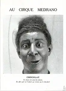 Retrato del payaso Chocolat en el Cirque Medrano (c. 1925)