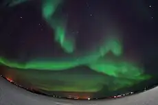 Aurora boreal en Hvolsvöllur (Islandia)