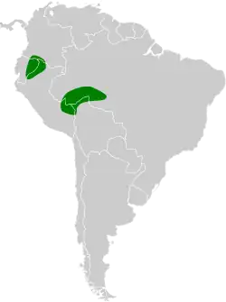 Distribución geográfica del ticotico pardo.