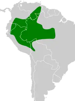 Distribución geográfica del ticotico listado.