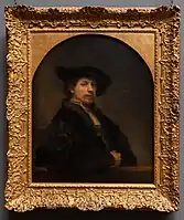 Acuarela de 1640 vistiendo ropas antiguas, expuesta en la Galería Nacional de Londres.