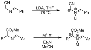 Formation of azomethine ylides by N-metallation.